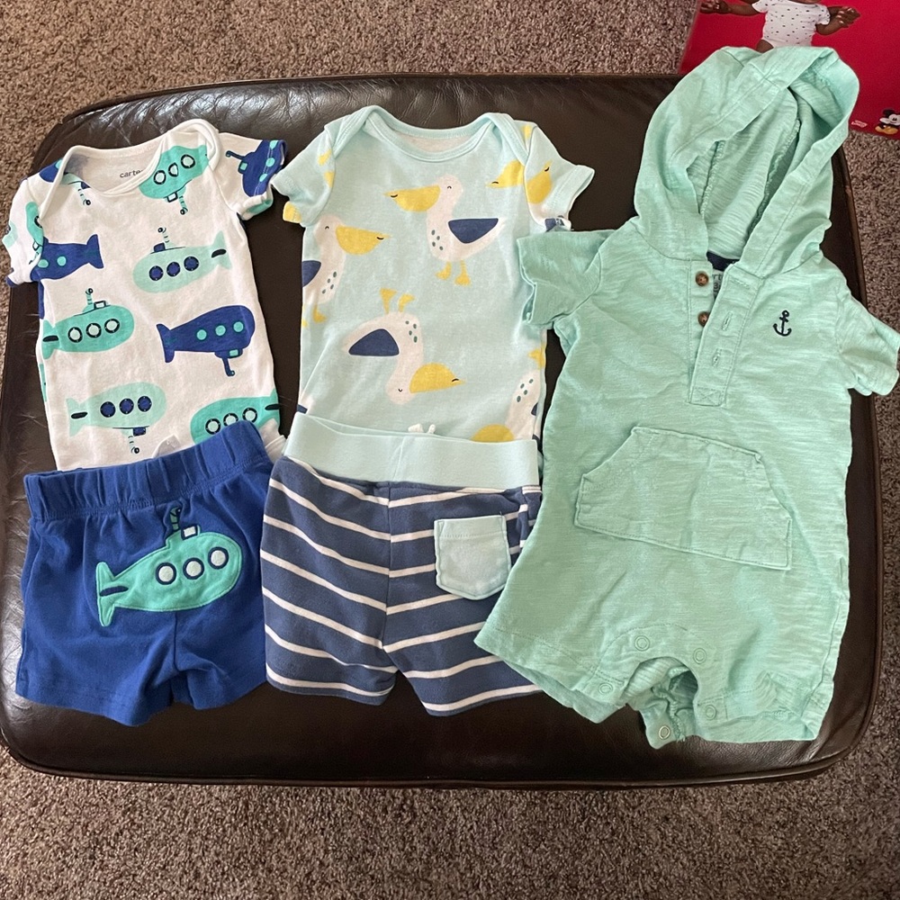 Lot of 3 baby boy nautical 3 month outfits